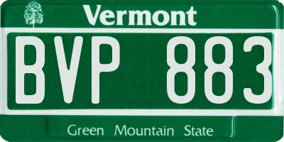 VT license plate BVP883