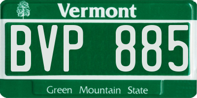 VT license plate BVP885