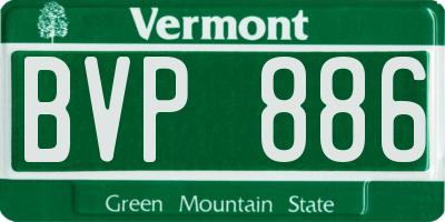 VT license plate BVP886