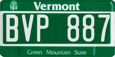 VT license plate BVP887