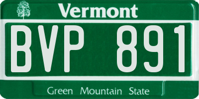 VT license plate BVP891