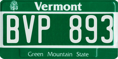VT license plate BVP893