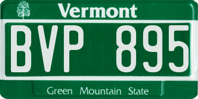 VT license plate BVP895