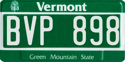 VT license plate BVP898