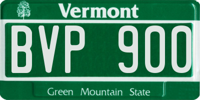 VT license plate BVP900