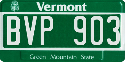 VT license plate BVP903