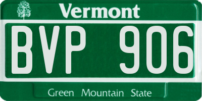 VT license plate BVP906