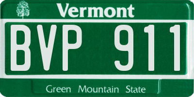 VT license plate BVP911
