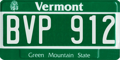 VT license plate BVP912