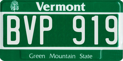 VT license plate BVP919