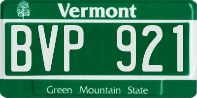 VT license plate BVP921