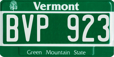 VT license plate BVP923