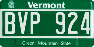 VT license plate BVP924