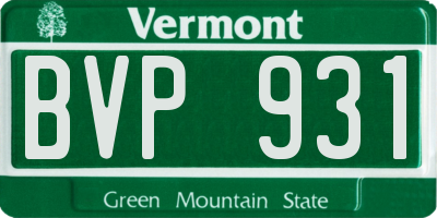 VT license plate BVP931