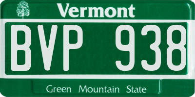 VT license plate BVP938