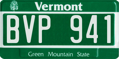 VT license plate BVP941
