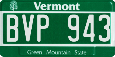 VT license plate BVP943