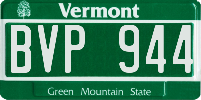 VT license plate BVP944