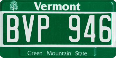 VT license plate BVP946