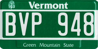 VT license plate BVP948