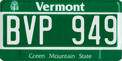 VT license plate BVP949