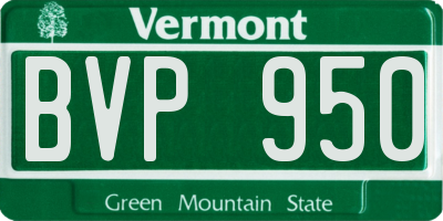 VT license plate BVP950