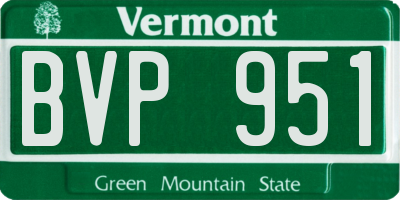 VT license plate BVP951