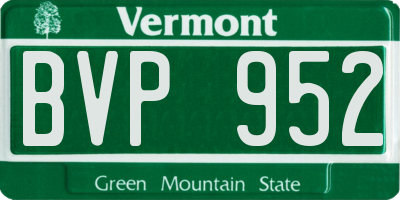 VT license plate BVP952