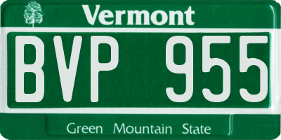 VT license plate BVP955