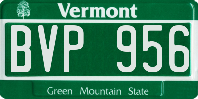 VT license plate BVP956