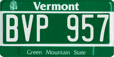VT license plate BVP957