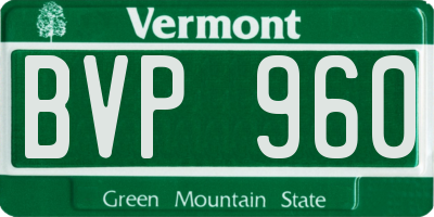VT license plate BVP960