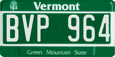 VT license plate BVP964