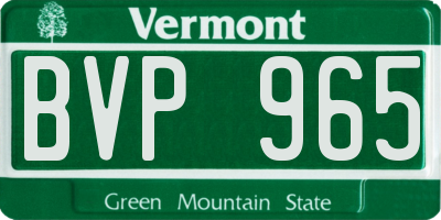 VT license plate BVP965