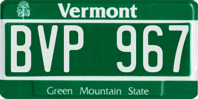 VT license plate BVP967
