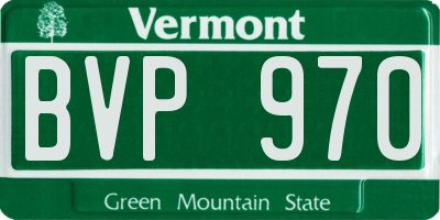 VT license plate BVP970