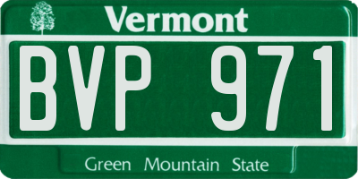 VT license plate BVP971