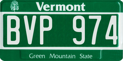 VT license plate BVP974