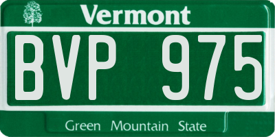 VT license plate BVP975