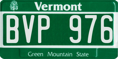 VT license plate BVP976
