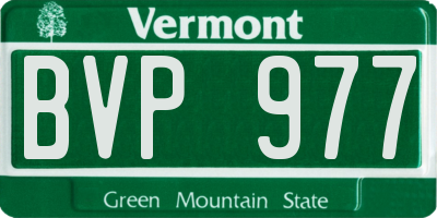 VT license plate BVP977