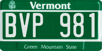 VT license plate BVP981