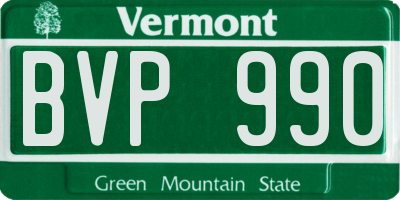 VT license plate BVP990