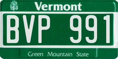 VT license plate BVP991