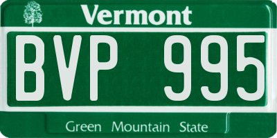 VT license plate BVP995