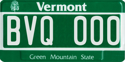 VT license plate BVQ000
