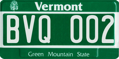 VT license plate BVQ002