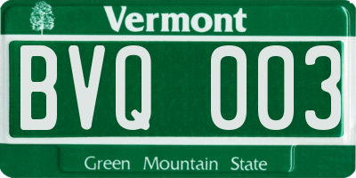 VT license plate BVQ003
