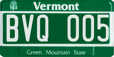 VT license plate BVQ005