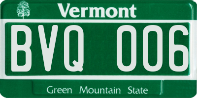 VT license plate BVQ006